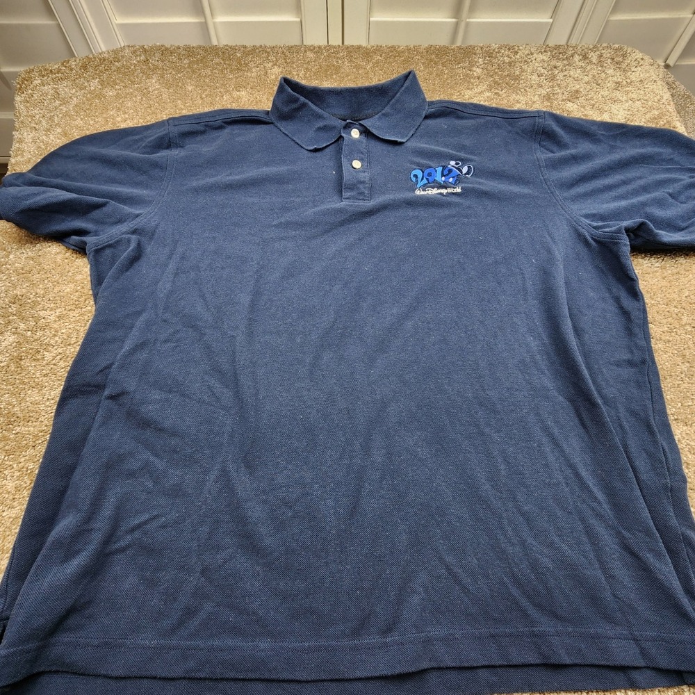 Walt Disney World Polo Shirt Mens XL Blue 2012 Mickey Mouse Parks Authentic